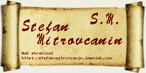 Stefan Mitrovčanin vizit kartica